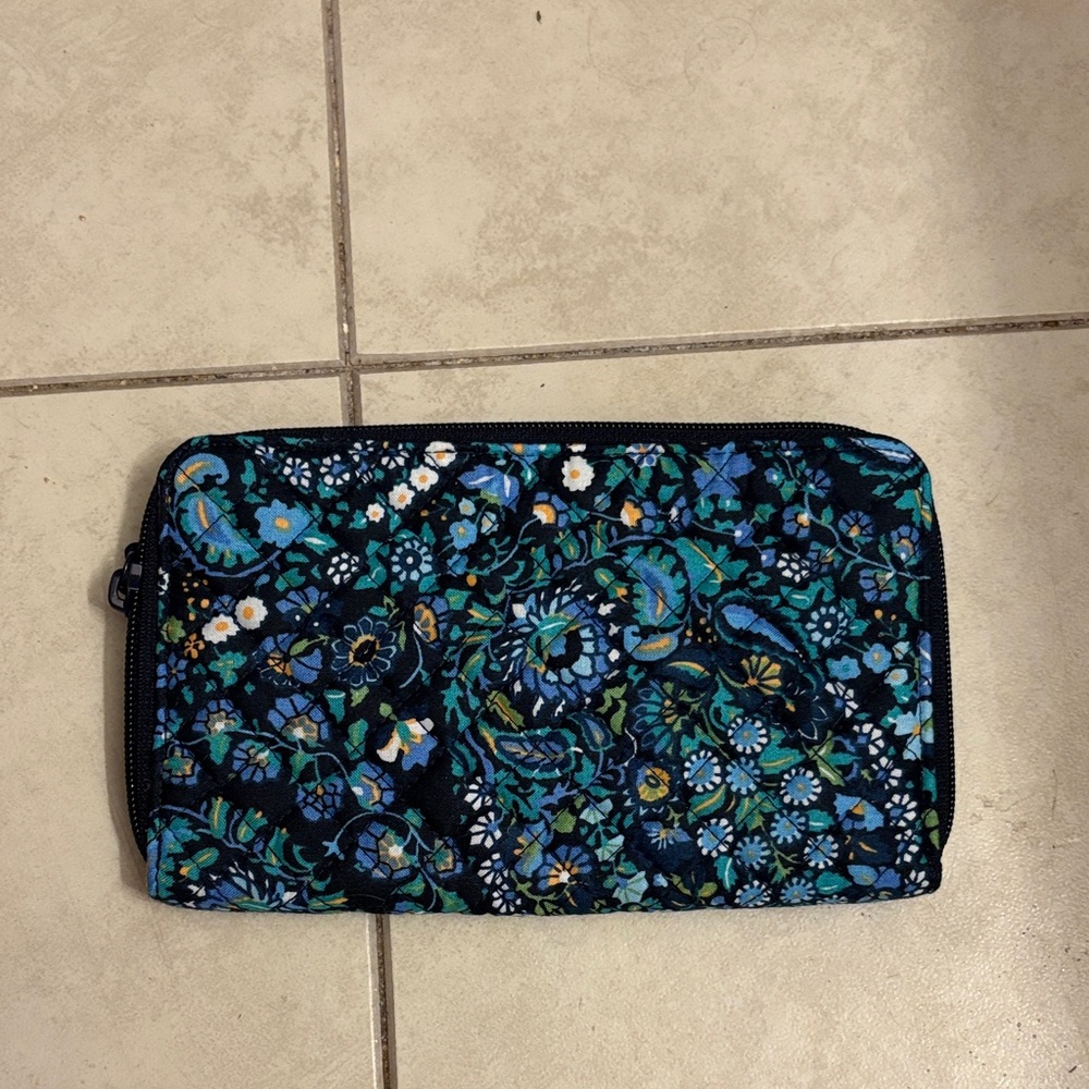 Vera Bradley Floral Clutch - Blue and Green